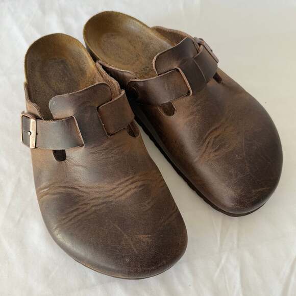 Birkenstock Boston Oiled Leather Clogs in Habana SIZE 41 - Picture 1 of 8
